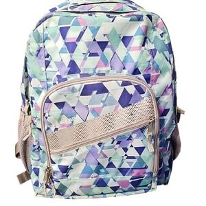 LL Bean Large Green, Purple Geometric Multi-Use Backpack